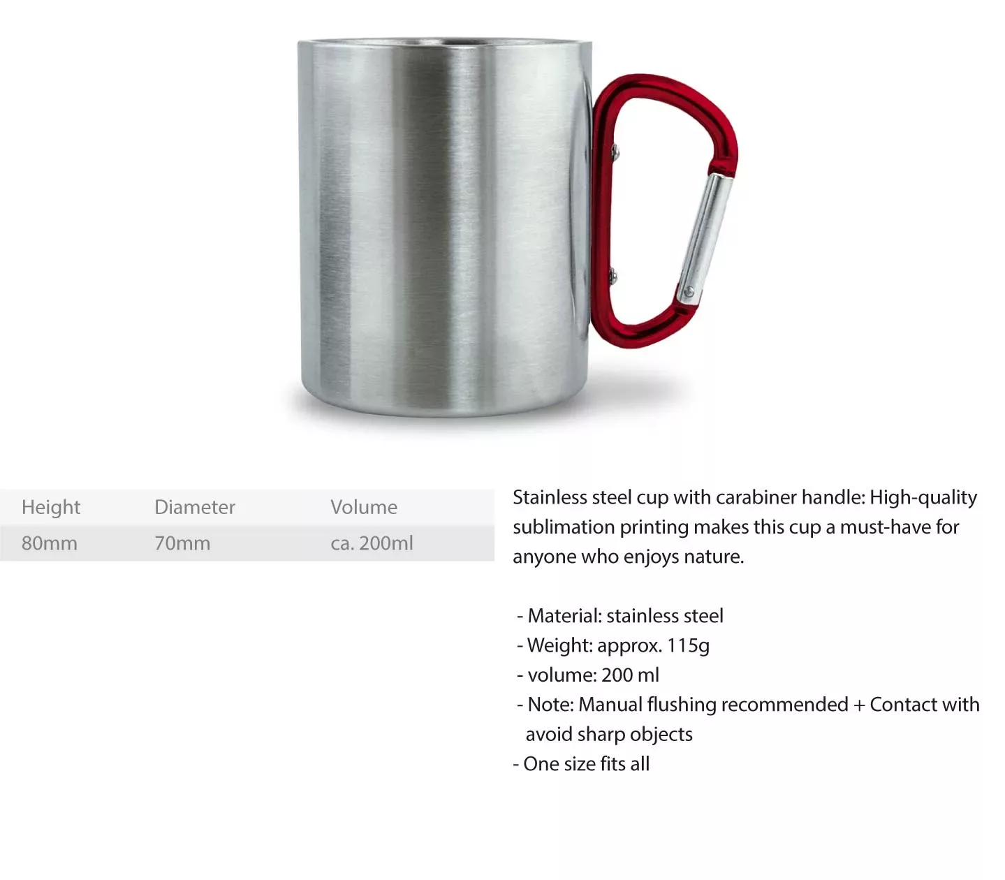 RealViking - Coffee Muk Stainless Steel Mug with Snap Hook - Afbeelding 4